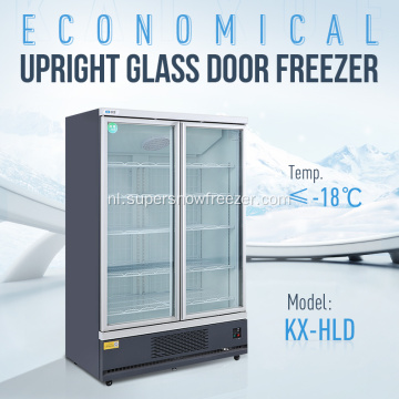 Commercieel rechtop glazen deur display koeler vriezer
